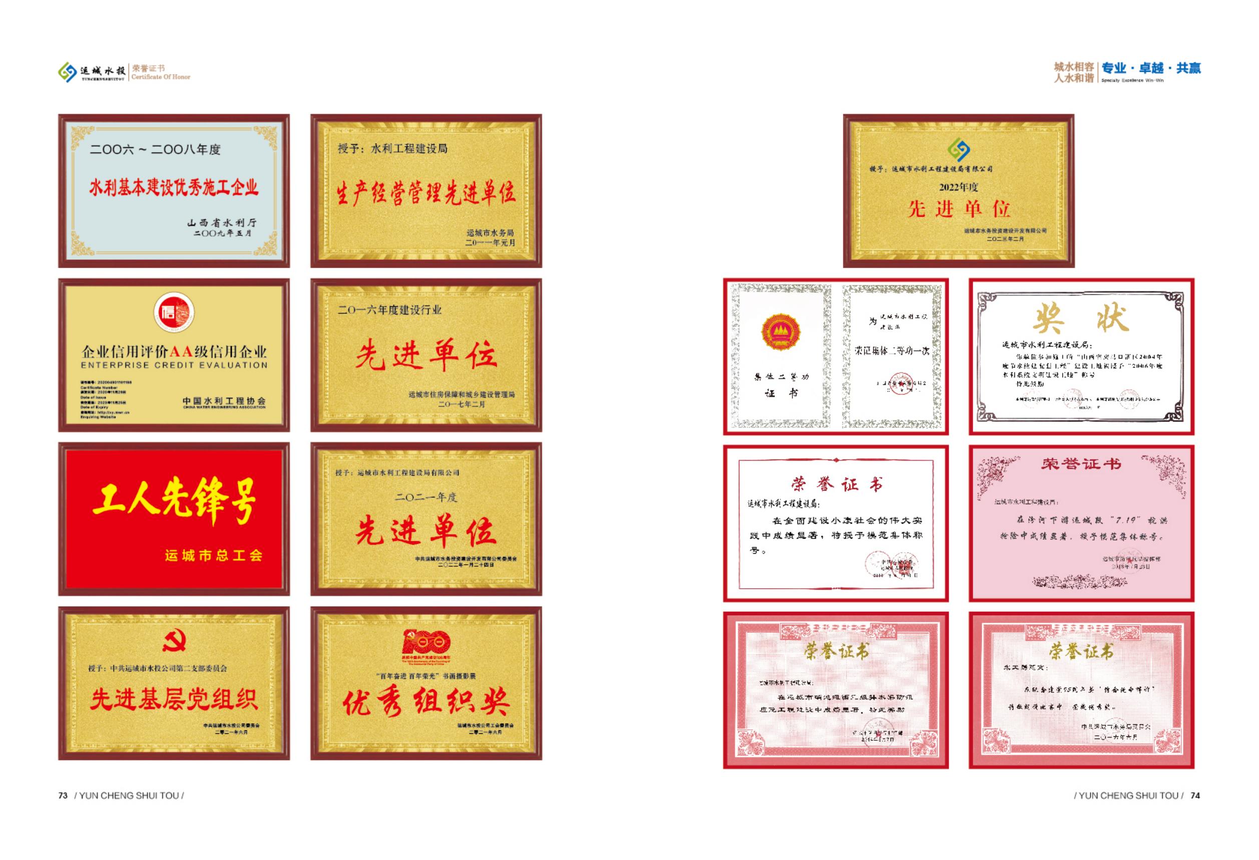 公司荣誉